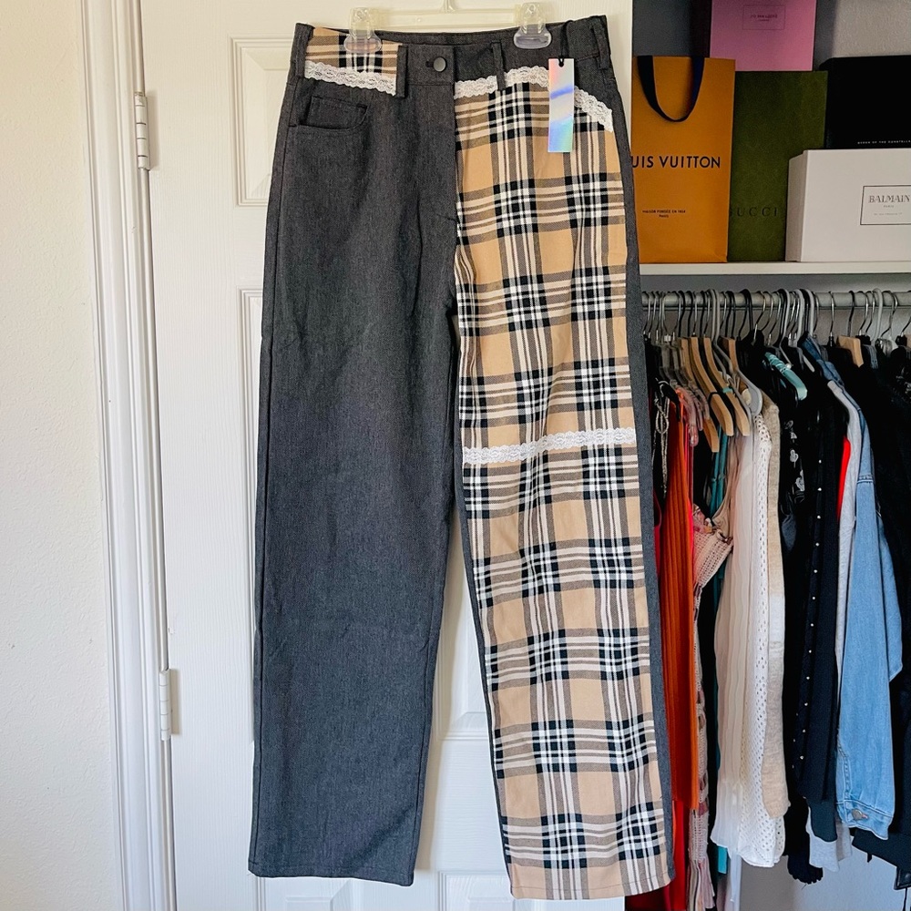 Laced - Up Plaid Pants